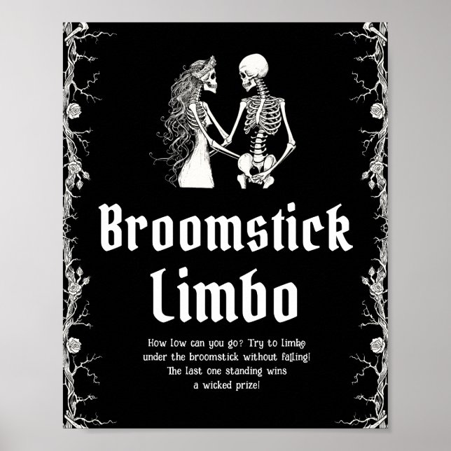 Affiche Symbole gothique Halloween Squelette Broomstick Li (Devant)