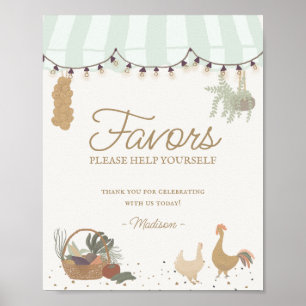 Affiche Symbole Green Farmers Market Farm Fraîches Faveurs