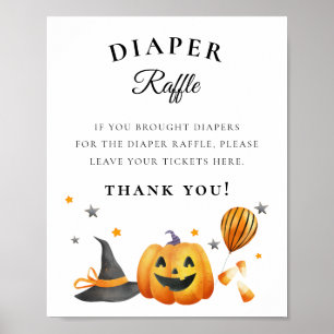 Affiche SYMBOLE Halloween Baby shower Déchets Déchets Déch