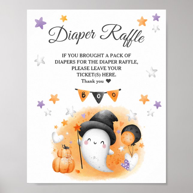 Affiche SYMBOLE Halloween Baby shower Déchets Déchets Déch (Devant)