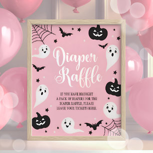 Affiche SYMBOLE Halloween Baby shower Déchets Raffle Fille