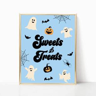 Affiche Symbole Halloween Éffrayant et friandises