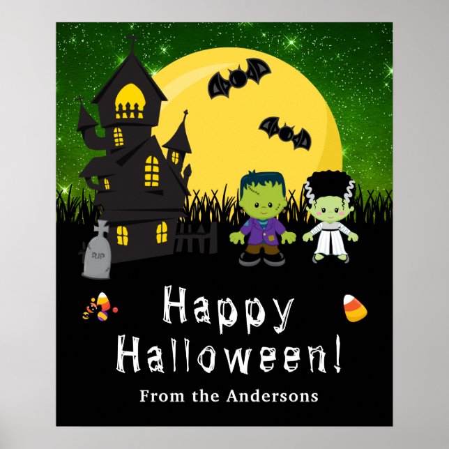 Affiche SYMBOLE Halloween Monstres Green Party (Devant)