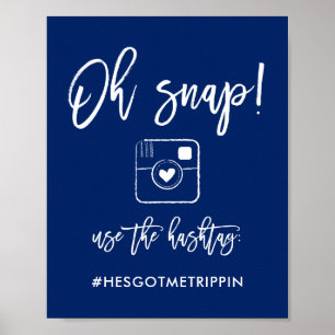 Affiche Symbole Hashtag Hic Hand Lettré Oh Snap Navy