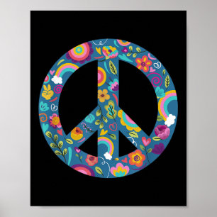 Affiche Symbole hippie Paix Logo anti-guerre Chant de paix