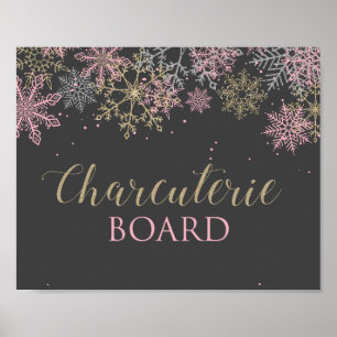 Affiche Symbole hivernal Pink Snowflake Charcuterie