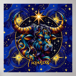 Affiche SYMBOLE Horoscope Taurus Zodiaque Astrologie