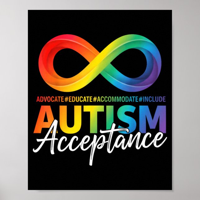 Affiche symbole infini de sensibilisation et d'acceptation (Devant)
