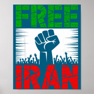 Affiche Symbole iranien Drapeau Battement de cœur Illustra