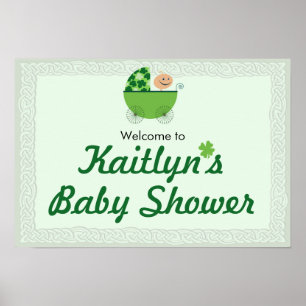 Affiche Symbole irlandais de la douche buggy pour bébé