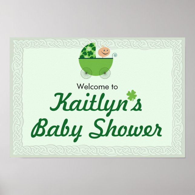 Affiche Symbole irlandais de la douche buggy pour bébé (Devant)
