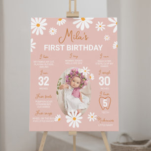 Affiche Symbole Jalon de 1er anniversaire de la marguerite