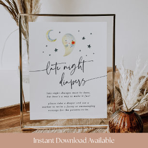 Affiche SYMBOLE JOLIE Baby shower Halloween Late Night Dia