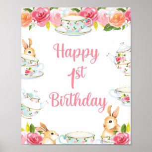 Affiche SYMBOLE Joyeux 1ER ANNIVERSAIRE DE LA FÊTE DU THÉ