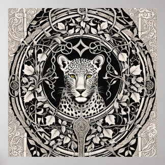 Affiche Symbole léopard dionysien Dionysos Bachus Bacchus