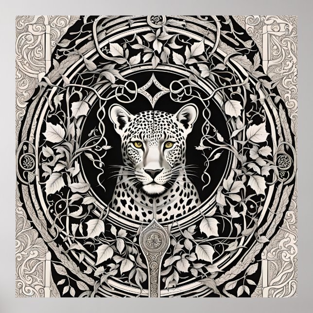 Affiche Symbole léopard dionysien Dionysos Bachus Bacchus (Devant)