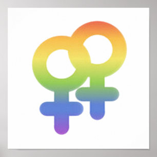 Affiche Symbole lesbien Pride LGBTQ Rainbow Festival Mois