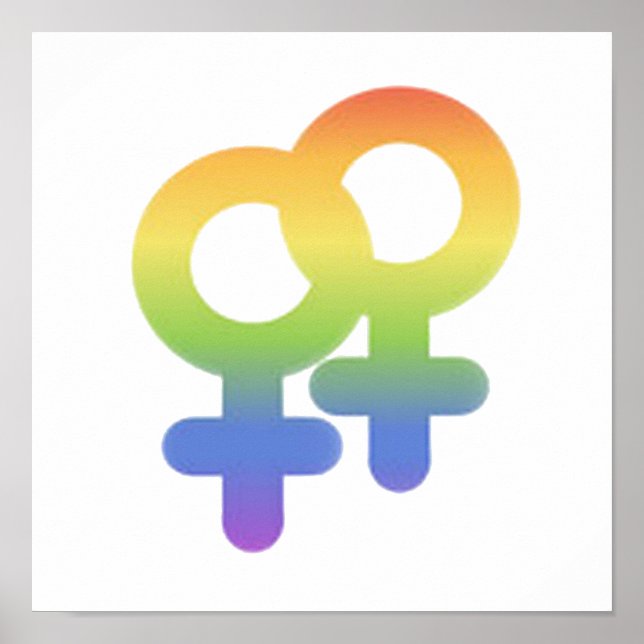Affiche Symbole lesbien Pride LGBTQ Rainbow Festival Mois (Devant)