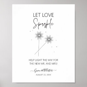 Affiche Symbole Love Sparkle Mariage Réception Sendoff