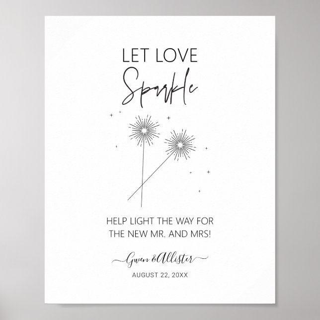 Affiche Symbole Love Sparkle Mariage Réception Sendoff G40 (Devant)