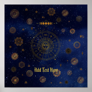 Affiche Symbole magique de Protection Mandala Pagan Witch