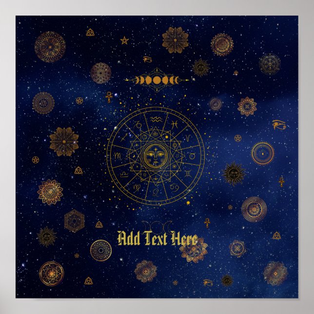 Affiche Symbole magique de Protection Mandala Pagan Witch (Devant)