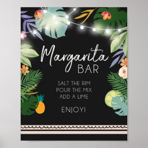 Affiche Symbole Margarita Bar Luau Tropical Anniversaire D