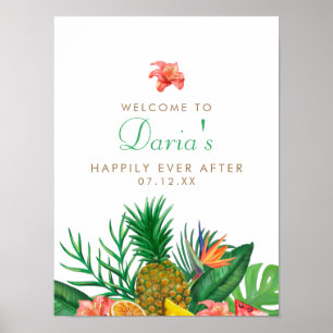 Affiche SYMBOLE Mariage À ananas tropicaux