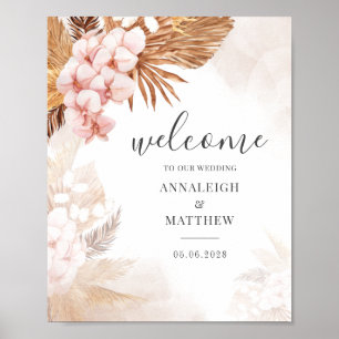 Affiche SYMBOLE Mariage Botanique Pampas Grass Terracotta