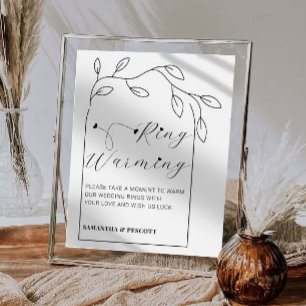 Affiche Symbole Mariage chauffant des anneaux d'arc de feu