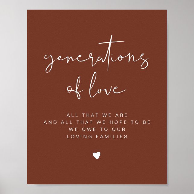 Affiche SYMBOLE Mariage CORIANDER Boho Generations of Love (Devant)