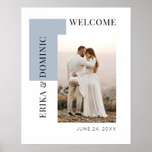 Affiche Symbole Mariage de bienvenue bleu foncé photo mode