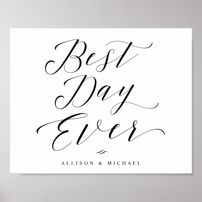 Affiche Symbole Mariage de calligraphie le jour meilleur (Devant)
