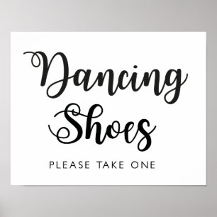 Affiche Symbole Mariage de chaussures de danse Calligrap