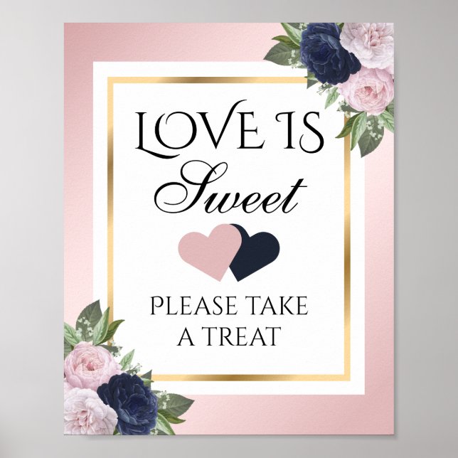 Affiche Symbole Mariage de la Marine et Blush Floral Love  (Devant)