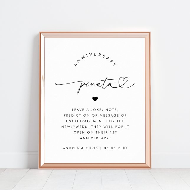 Affiche Symbole Mariage de Piñata pour l'anniversaire du s (Créateur téléchargé)