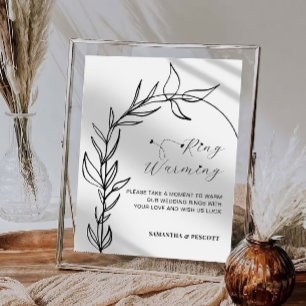 Affiche Symbole Mariage de réchauffement des anneaux d'arc