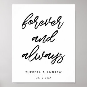 Affiche Symbole mariage de typographie pour toujours et to