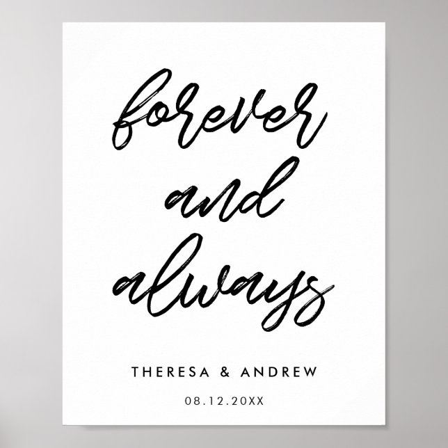 Affiche Symbole mariage de typographie pour toujours et to (Devant)