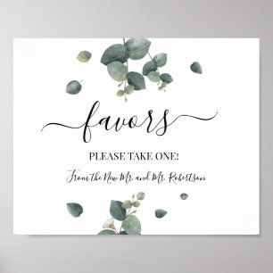 Affiche Symbole Mariage douche Vert Eucalyptus