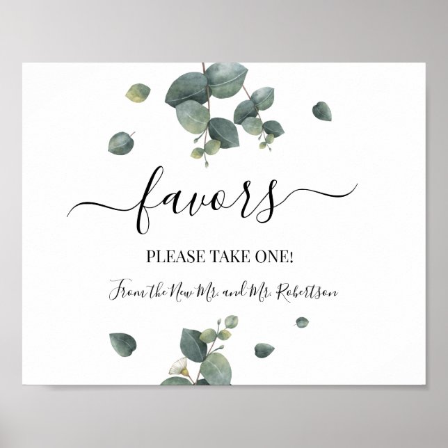 Affiche Symbole Mariage douche Vert Eucalyptus (Devant)
