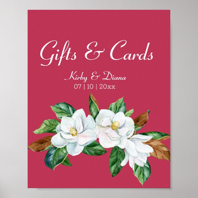 Affiche Symbole Mariage du Bouquet Magenta Magnolia (Devant)