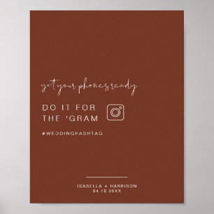 Affiche SYMBOLE Mariage DU Hashtag CORIANDER Boho Instagra