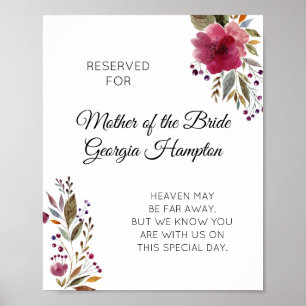 Affiche Symbole Mariage du mémorial Floral Mère de la Mari