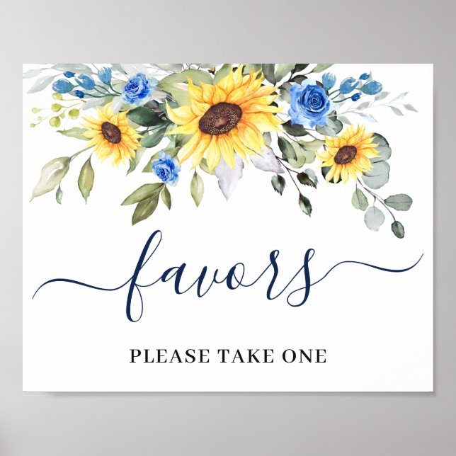 Affiche SYMBOLE Mariage Élégant Fleurs de soleil Eucalyptu (Devant)