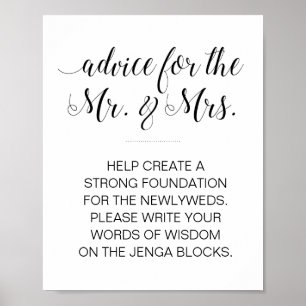 Affiche SYMBOLE Mariage Élégant Jenga