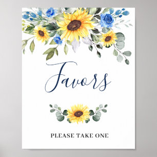 Affiche SYMBOLE Mariage Élégant Tournesol Eucalyptus Faveu