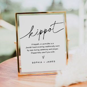 Affiche SYMBOLE Mariage EVERLEIGH Kippot Kippah Yarmulke