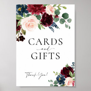 Affiche Symbole Mariage Floral Bourgogne Boho