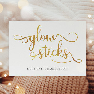 Affiche Symbole Mariage "Glow sticks" or faux feuille